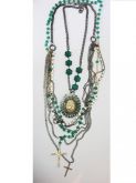 Conjunto Verde,Crucifixo e Camafeu