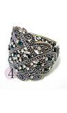 Bracelete Strass e Pedra verde