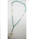Colar de Cristal Verde com Crucifixo