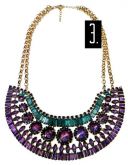 Colar em pedraria Roxo e Azul