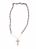 Colar Marrom com Crucifixo