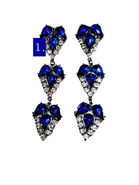 Brinco Azul com Strass